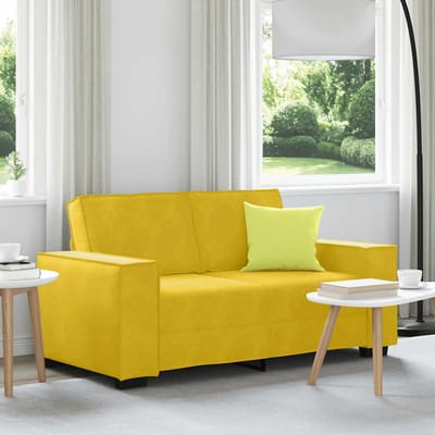 vidaXL - Tweezitsbank - 160x78x84 - cm - fluweel - geel