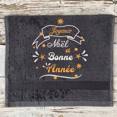 Gastendoek- Joyeux Noël et Bonne Année - Grijs