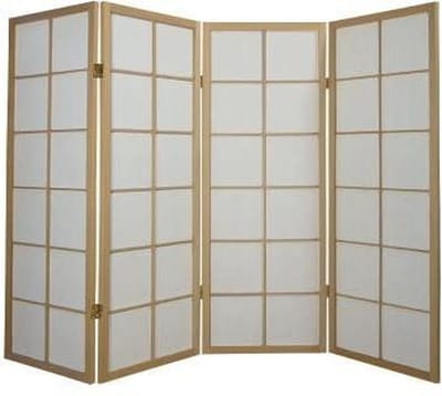 Fine Asianliving Japanese Room Divider L180cmxH130cm Shoji Rice Paper Natural 4 Panel