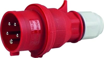 CEE Stekker - Krachtstroomstekker Adapter - Stroom Aansluiten - Spatwaterdicht IP44 - 400V 32A - Rood