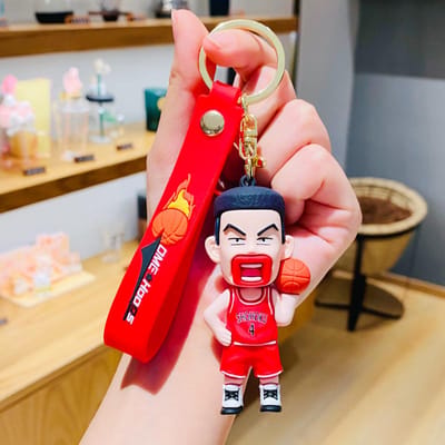 SLAM DUNK Porte-clés Anime Personnage de Dessin Animé Modèle Sakuragi Hanamichi Rukawa Kaede Pendentif de Sac à Dos Décoration Jouets Cadeaux red