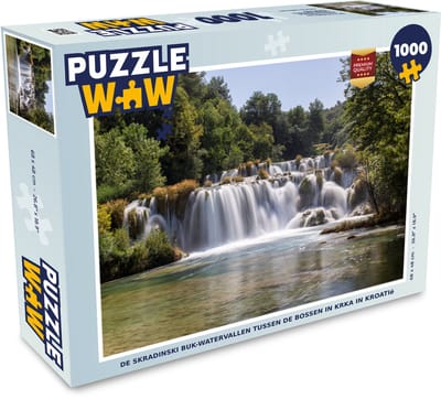 Puzzel De Skradinski Buk-watervallen tussen de bossen in Krka in Kroatië - Legpuzzel - Puzzel 1000 stukjes volwassenen