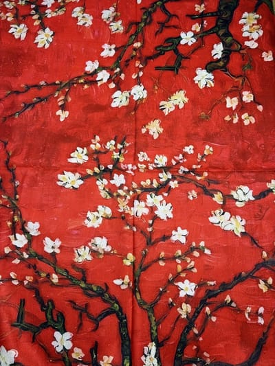Vincent van Gogh amandelbloesem van dikker materiaal (1 kant effen)