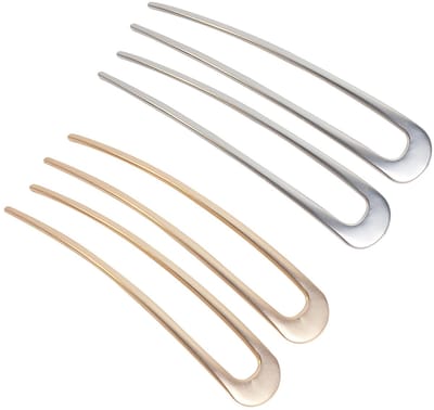 Dailygoods- Haarspeld U-vormig design - Set van 4 - Vintage stijl - Metalen haarspeld - Chignon pin - Robuust en duurzaam - Haarvork