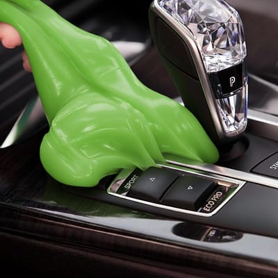 Autoreinigingsgel, 160 g, herbruikbare reinigingsgel, geschikt voor het reinigen van het auto-interieur, het reinigen van computertoetsenborden, autoreinigingsproducten, autodetailingtools, stofverwijdering en reinigingsgel, reinigingsset (groen).