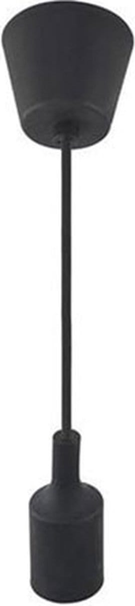 LED Hanglamp - Hangverlichting - Turno - Rond - Mat Zwart Kunststof - E27