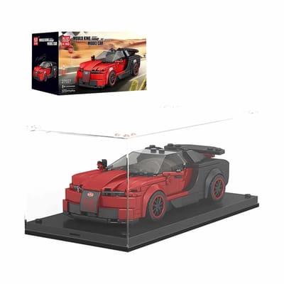 Mould King 27027 Speed Models - Bugatti veyron - 370 onderdelen met vitrine - Past op bekende merken- Bouwdoos