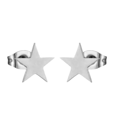 Aramat Jewels | Oorbellen | Grote zilverkleurige ster oorstekers – 10mm | | | |10mm | Staal | Kinderen, Volwassenen | Verkleurd niet