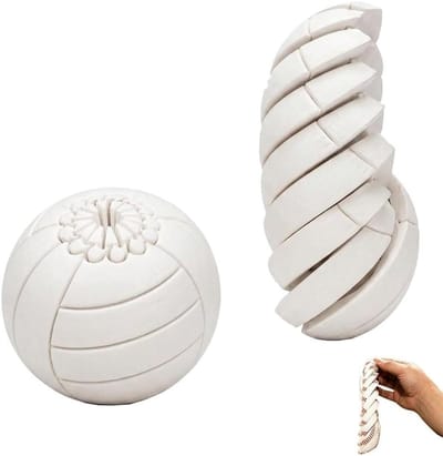 Ulisem - Fidget speelgoed in balvorm - Miniatuur sportbal die roteert - Stille sensorische fidget - Helpt bij stress en spanning - Draagbaar voor onderweg - Voor kinderen en volwassenen - Cadeau voor sportfans - Volleybal