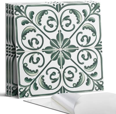 Coloray Wandpanelen Zelfklevend - Plantenpatroon met versieringen Zelfklevende Wandpanelen - 50 cm x 50 cm - Groente Wandpaneel PVC - 5 stuks - Texturen Wandpanelen Zelfklevend - Wandpaneel Keuken - Wandpanelen Badkamer