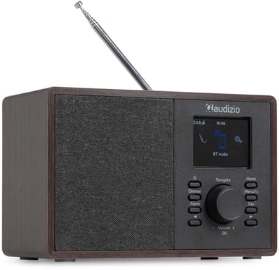 Internet radio - Audizio Cosa - FM en DAB radio - Kleine radio met Bluetooth - Wekkerfunctie - Donkerbruin