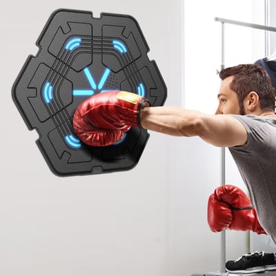 Boksmuur Trainer - Elektrisch Bokspad - Interactieve Training - Synchroniseert met Muziek - 45.6 x 43.4 cm - Zeshoekig