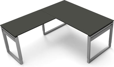 Hoekbureau Workspace 160cm antraciet hoogte verst.