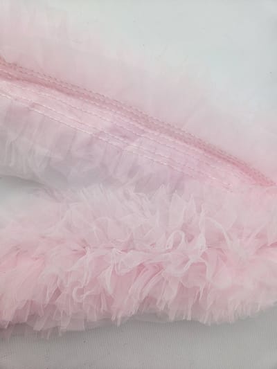 BamBella® Naai band - Kant rushes tutu tule tulle Roze - Sier afwerk band kleding maken