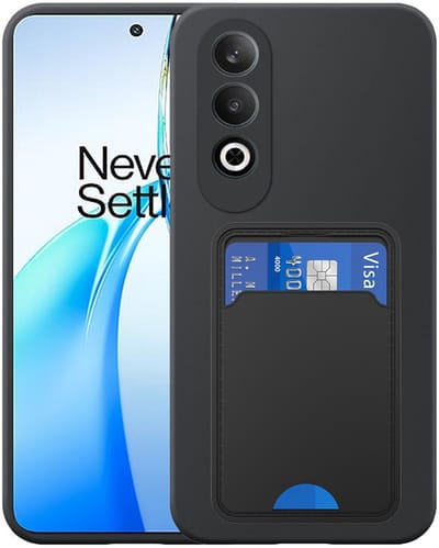 Geschikt voor OnePlus Nord CE 4 Telefoonhoesje met TPU Pasjeshouder - Flexible Back Cover Case Siliconen TPU with Cardslot - Zwart - Smartphonica geschikt voor OnePlus Nord CE 4