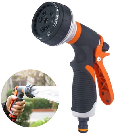 Dailygoods- Tuinspuit Hoogwaardige ABS Kunststof - 8 Irrigatiemodi - Ergonomische Handgreep - Waterstroom Regulator - Lichtgewicht - Waterdicht - Tuinspuitkop
