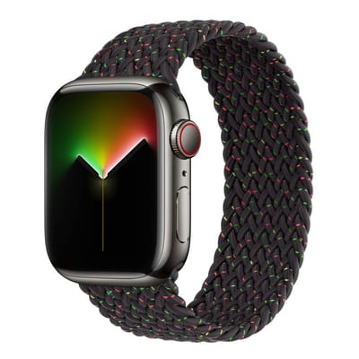 Apple Gevlochten solobandje voor de Apple Watch | 38/40/41/42 mm - Maat 8 - Black Unity