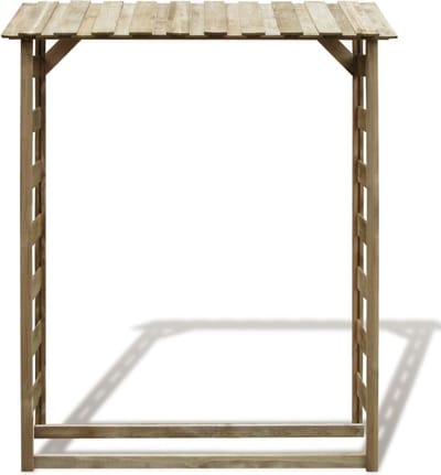 Brandhoutrek - Houtopslag - 150x44x176cm ( BxHxD) - Bruin- Hout- Haardhout opslag – Haardhoutrek - Buiten
