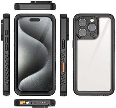 Eiger, IP68 Ultra Robuuste Geschikt voor Apple iPhone 16 Pro Max 360 ° Front & Rear Shell, Transparant