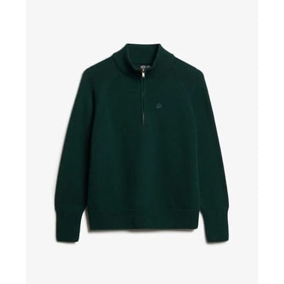Superdry - Classic Cotton Knit Half Zip Trui Relaxed Pasvorm - Dames - Sweaters