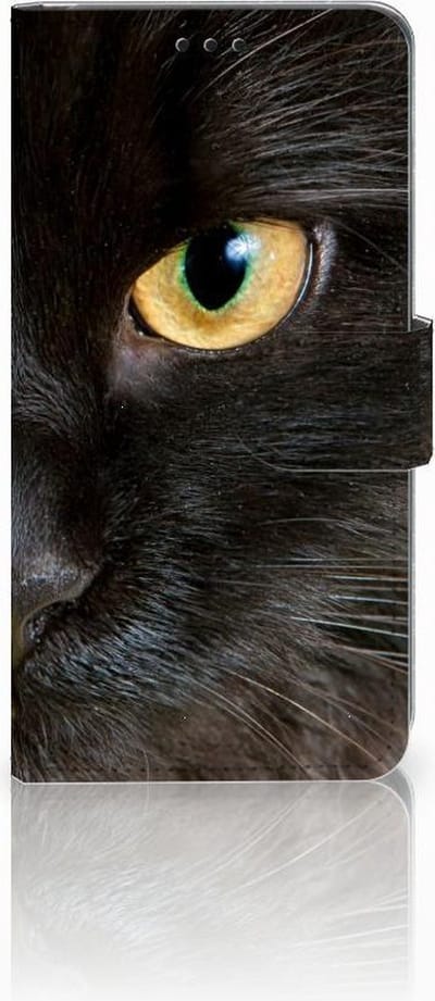 Samsung Galaxy S10 Telefoonhoesje met Pasjes Zwarte Kat