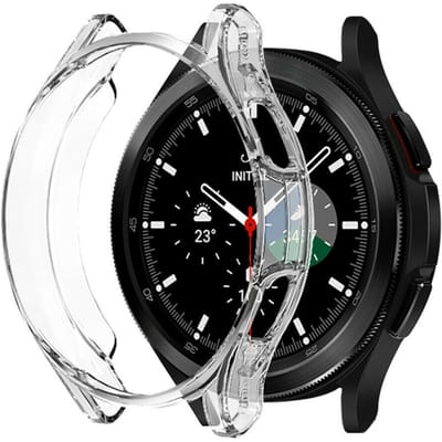 Strap-it TPU case - transparant bescherm hoesje geschikt voor Samsung Galaxy Watch 4 Classic 46mm - doorzichtige beschermhoes voor Samsung Galaxy Watch 4 Classic 46mm