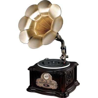 Retro platenspeler met een buis - Vinylplaten, CD, MP3, Bluetooth, FM/AM USB-radio met afstandsbediening, Vintage, Vinyl