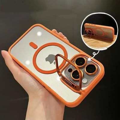 Luxe Magnetische Schokbestendige Telefoonhoes Voor iPhone 15 16 14 13 12 11 Pro Max 16 Plus Voor Magsafe Standaard Glas Lensbeschermer Cover For iPhone 16