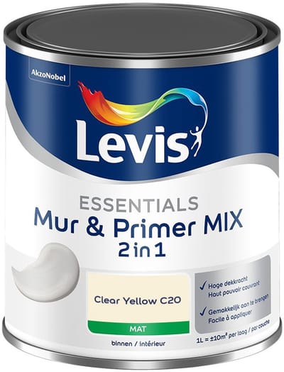 Levis - Essentials Mur & Primer Mix - Clear Yellow C20 - Mengverf - 1 L