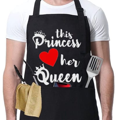 1 stks Heren Zwart Verstelbare Schort - Humor Grappig Grappig BBQ - Professioneel Katoenen Keukenschort - Cadeau Valentijnsdag, Zwart 6