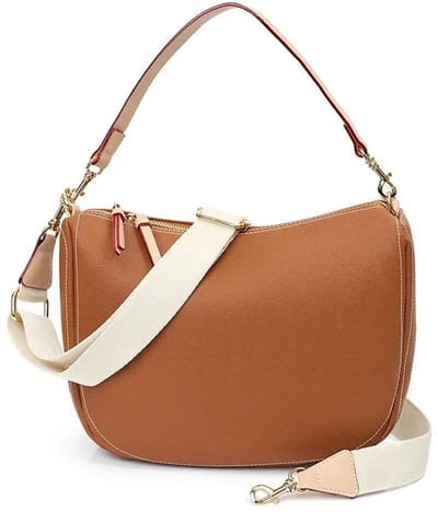 Dames Schoudertas – Multifunctionele Damestas met Grote Capaciteit, Effen Kleur, Crossbody & Casual Tas voor Dagelijks Gebruik- Bruin