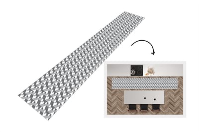 Keukenloper - Loper keuken - Patronen - Blokken - 3D - 300x50 cm - Keukenloper vinyl