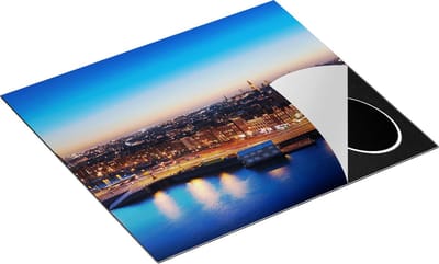 Chefcare Inductie Beschermer Amsterdam Centrum in de Nacht - 60x50 cm - Afdekplaat Inductie - Kookplaat Beschermer - Inductie Mat