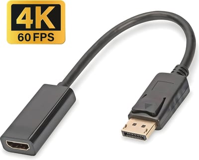Active DisplayPort naar HDMI Adapter Kabel - 23 cm Verloopstuk - 4K Ultra HD 60Hz - Actieve DP (Male) naar HDMI (Female) Converter - Active DisplayPort naar HDMI Adapter - Monitor Adapter - Geschikt voor Gaming Monitor, Laptop, PC, Desktop & 4K TV