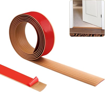 Drempelstrip en Vloerovergangstrip | Zelfklevende Scheidingsstrips | Plat Laminaatprofiel | Vloerbedekking | Randlijst - 200 cm x 5 cm (Geel Eiken)