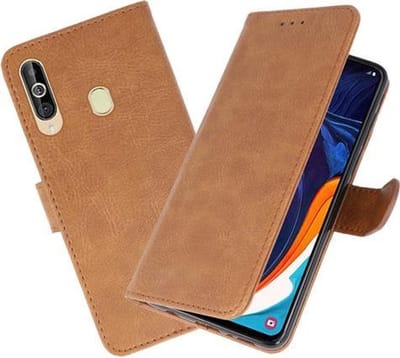 Hoesje Geschikt voor Samsung Galaxy A60 - Book Case Telefoonhoesje - Kaarthouder Portemonnee Hoesje - Wallet Cases - Bruin