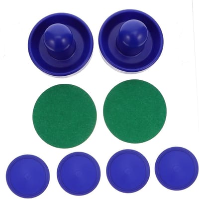 Airhockey Accessoires - Tafelspel Onderdelen - Spelplezier Vergroten - Compleet Vervangingspakket - 4 Pucks 2 Pushers - Blauw