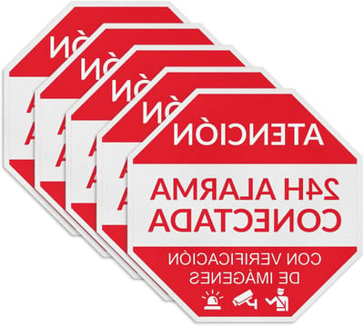 Sticker Alarm - Verbeterde Video Bewaking Sticker, Zelfklevend Vinyl, 15 x 15 cm, Set van 5, Veiligheid, Beveiliging, Toezicht