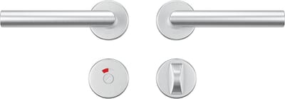 AXA Deurbeslag set Binnendeur - Klik Milan geveerd - Deurkruk Aluminium - voor toilet/badkamer - Deurklink met ronde rozet