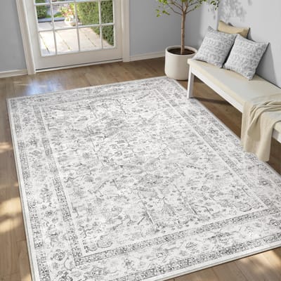 Dailygoods- Tapijt Vintage 160x230cm - Wasbaar - Antislip - Zacht - Voor Binnen/Buiten - Tijdloze Elegantie - Vloerkleed