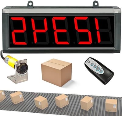 Digitale Teller - Productielijnteller Rondeteller - Productie Tellen - Infrarood Sensor - Telt tot 99999 - Rood Display