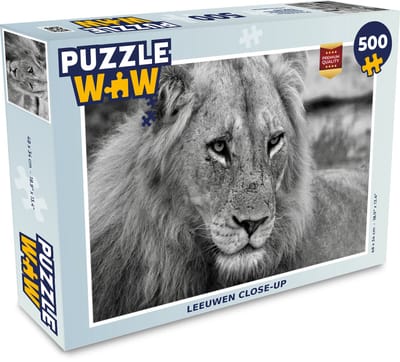 Puzzel Leeuw - Zwart - Jacht - Legpuzzel - Puzzel 500 stukjes