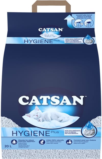 Catsan Hygiene Plus Kattenbakvulling - 2 x 20 liter - Voordeelverpakking