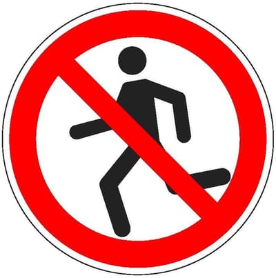 Verboden te rennen bord - kunststof - P048 100 mm