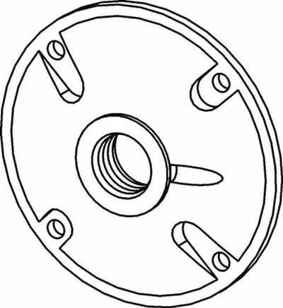 Afdekking Ronde Uitlaat - Afdekplaat - Buitenapparatuur Beveiligen - Weerbestendig Aluminium - 4 Inch Diameter - Grijs