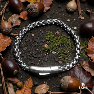 Leerella Zilverkleurig Roestvrijstalen Schakelarmband Box Chain 19cm- 6mm Breed, Diverse Lengtes Beschikbaar
