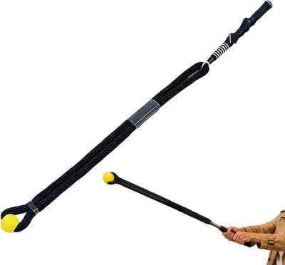 Golftouw Ritmehulp - Golf Oefentouw - Golf Swing Verbeteren - Feedback Mechanisme - 99 cm - Zwart