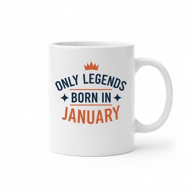 330ml 'Alleen Legendes Geboren in Januari' Mok – Inspirerend Verjaardagscadeau voor Januari Geboorten – Unieke Koffiemok voor Legendes