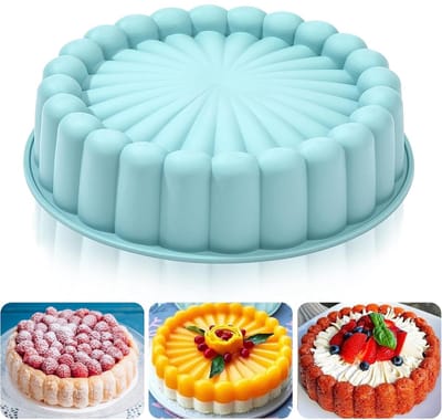 QTTVBTNA - Siliconen Taartvorm - Ronde Bakvorm - voor Laagjestaart, Cheesecake, Regenboogcake en Brood - Ovenbestendige Siliconen Cakevorm met Anti-Aanbak Laag - 19,5 cm