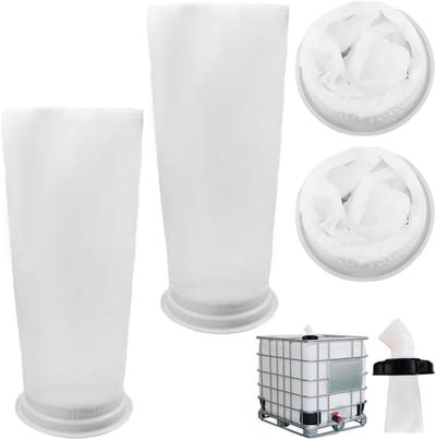 Set van 4 Wasbare Fijnmazige Dekselfilters voor IBC Tanks - Ø10,5 cm - Herbruikbaar Regenwater Filter - 200 Mesh - Blad- en Takkenfilter